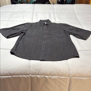 St. John's Bay Sz L Classic Fit Charcoal L/S Shirt